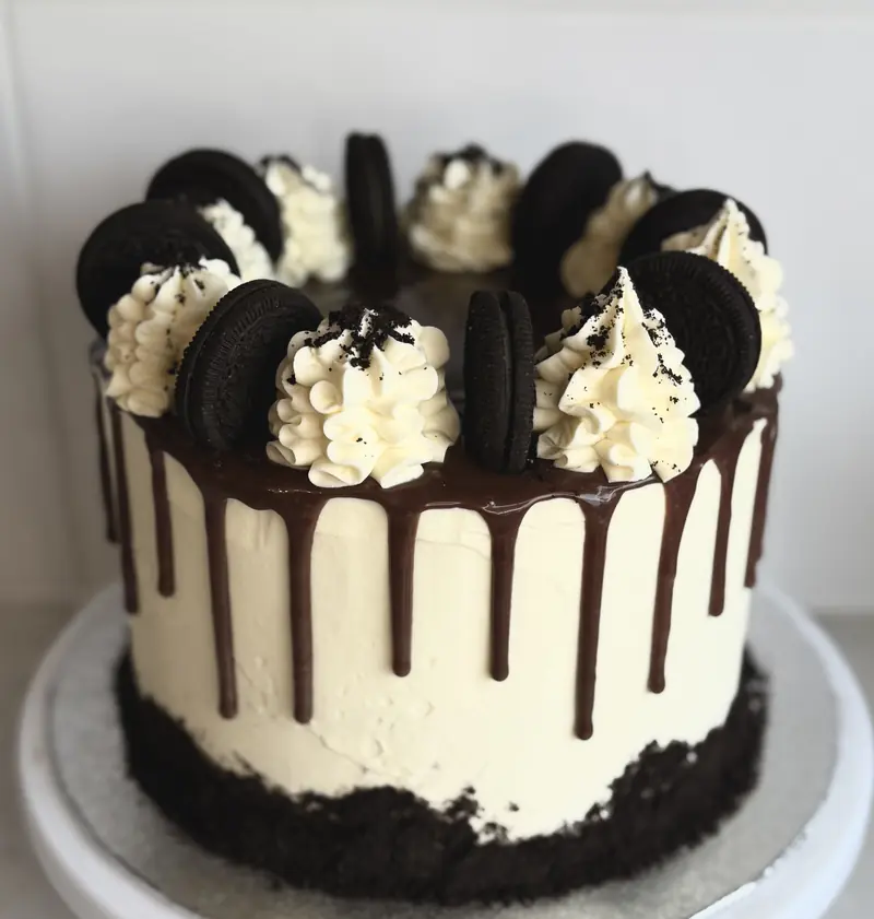 Oreo celebration cake with buttercream decoration